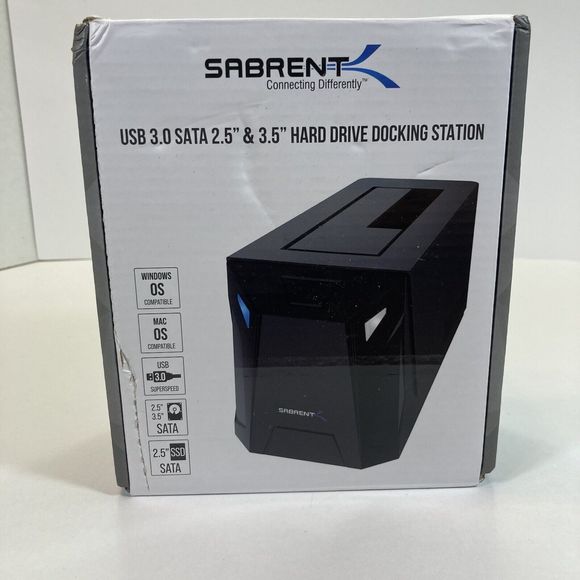 SABRENT hard drive docking station, SSD HDD 2.5" 3.5" SATA case dock (EC-UBLB) - Picture 2 of 12